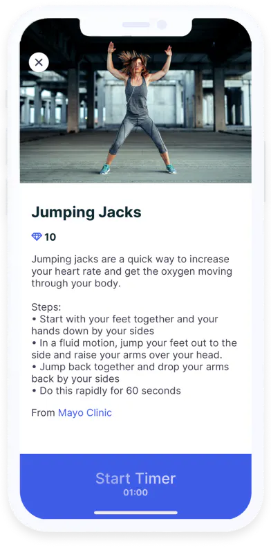 Optimity apps feature micro-learning opportunities through short daily quizzes and exercise challenges.