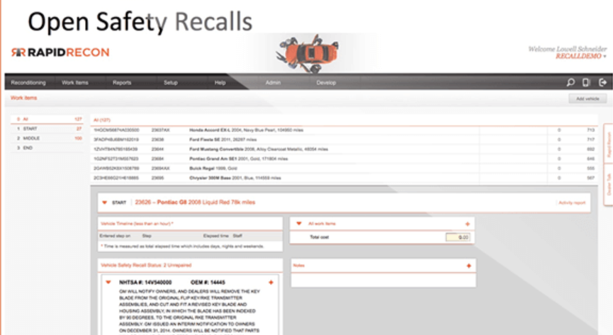 Rapid Recon safety recalls