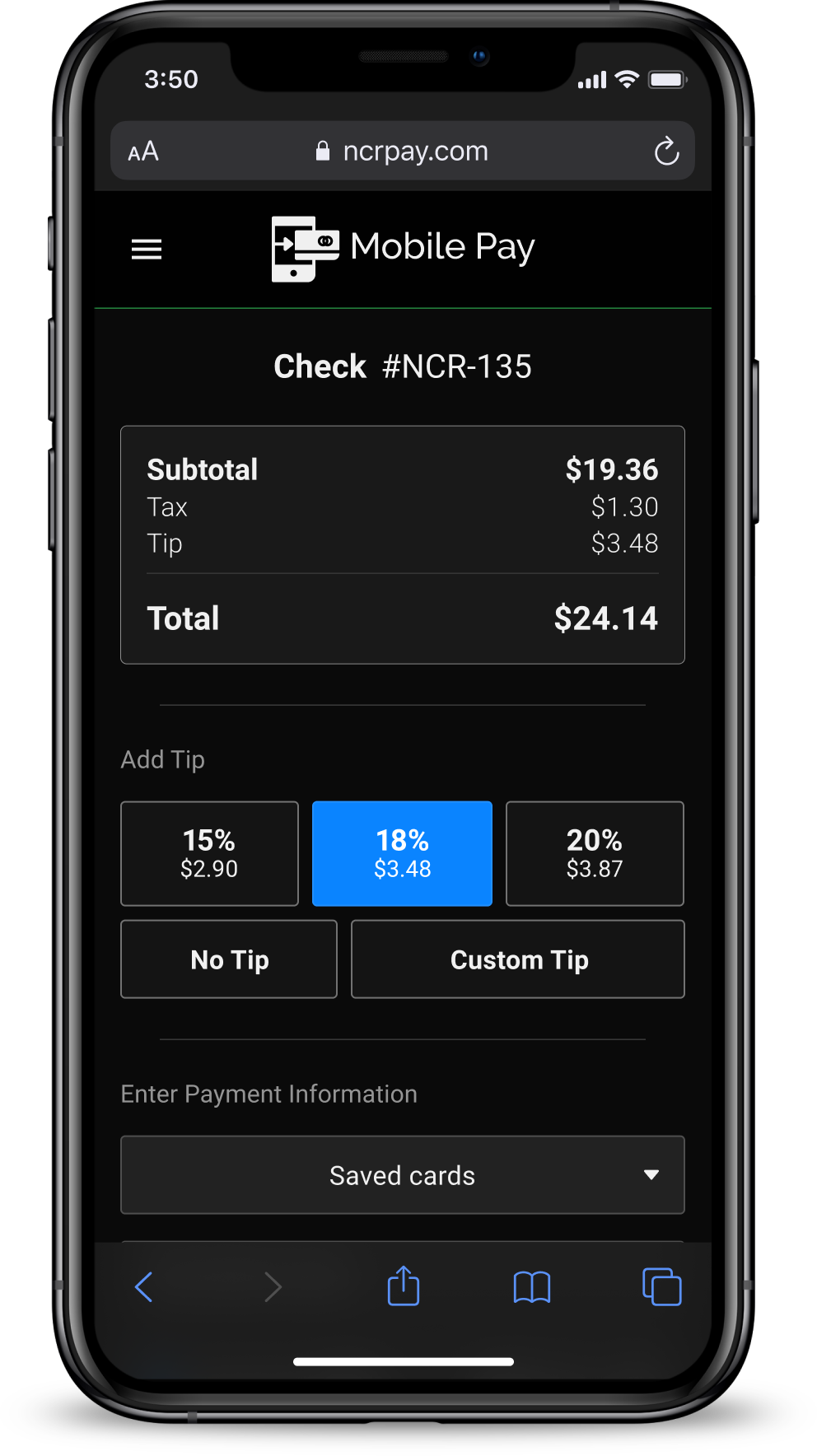 NCR Aloha Software - Allow guests to pay in a contactless way on their phones: no need to give away their credit card or touch a pen or bill folio.
