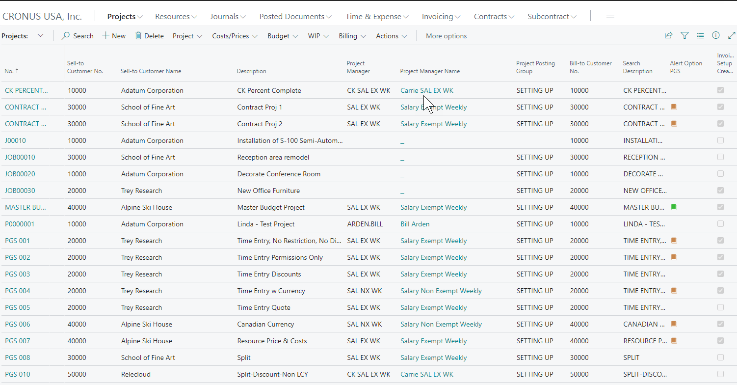 Progressus Software - Progressus Project List