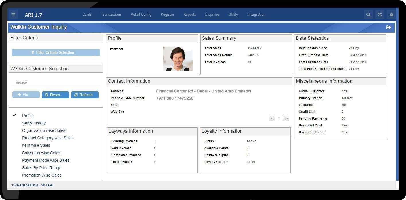 Ari screenshot: Ari customer journey