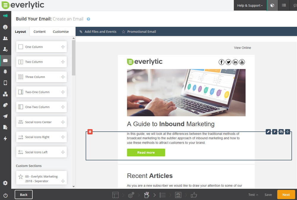 Everlytic create email