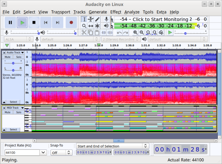 audacity audio monitoring