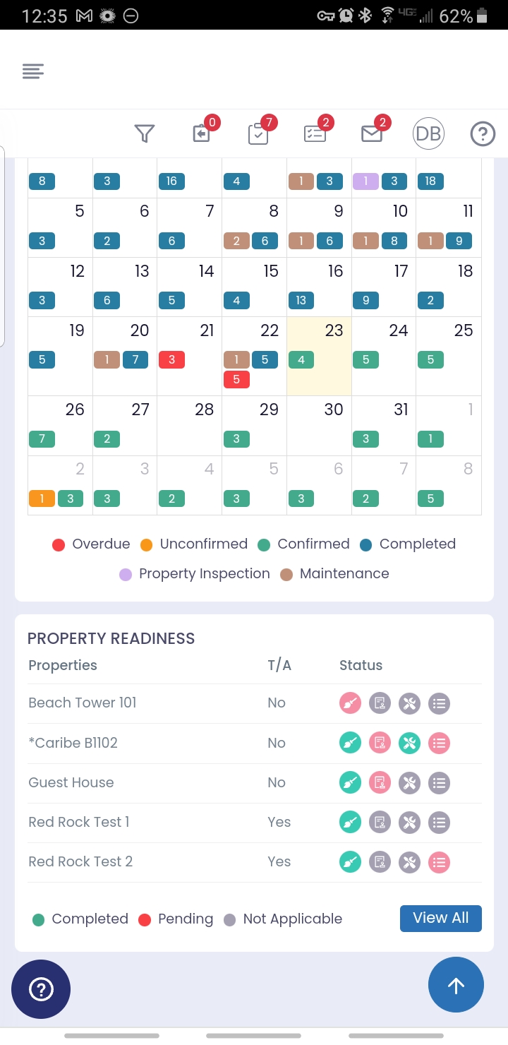 Mobile Calendar & Property Readiness