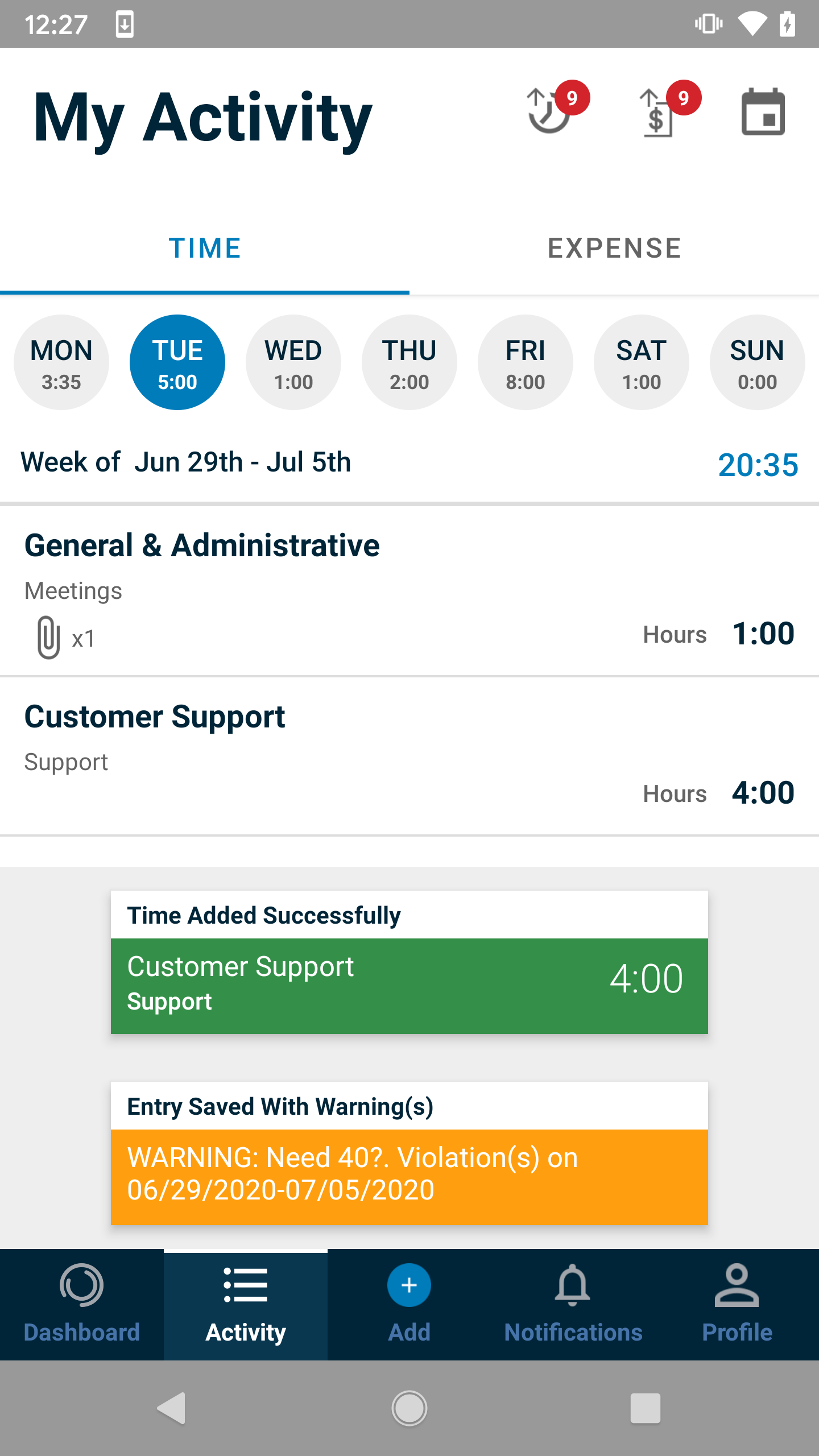 Journyx Software - Mobile Time Entry