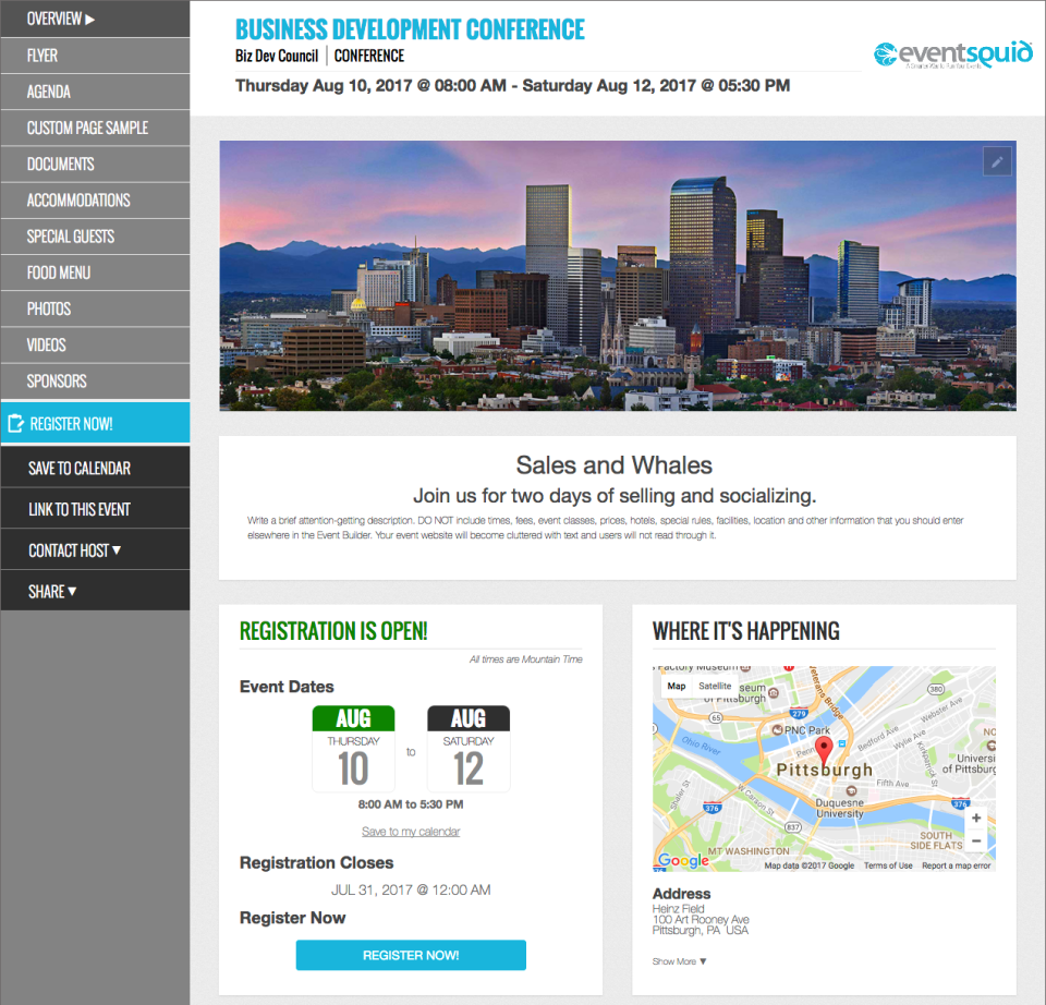 Produce attractive, professionally styled event websites that require no programming knowledge to author and can be rebranded to match corporate identity