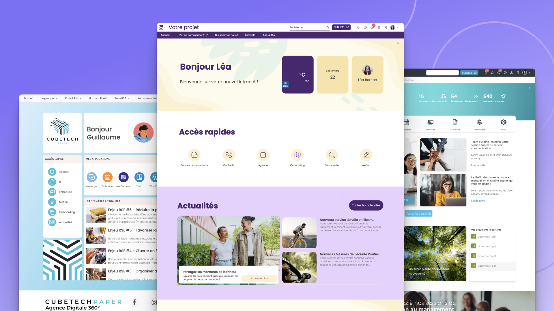 Jamespot screenshot: Jamespot permet à chaque organisation de créer un espace de travail à son image, en partant d’une page blanche pour les plus créatifs ou en s’appuyant sur des templates prêts à l’emploi pour ceux souhaitant aller à l'essentiel.