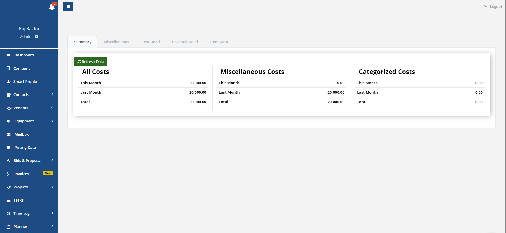 Manage your project costs in one place