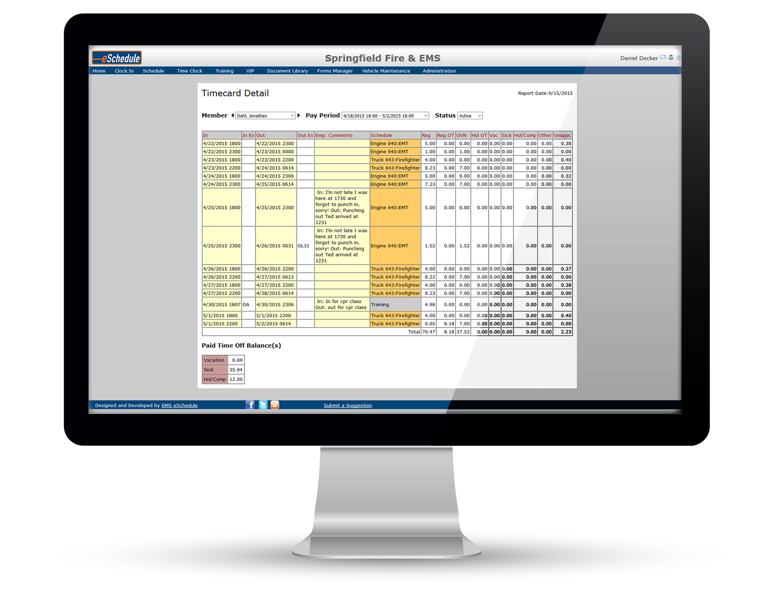 eSchedule Software - Manage timecards and export to payroll