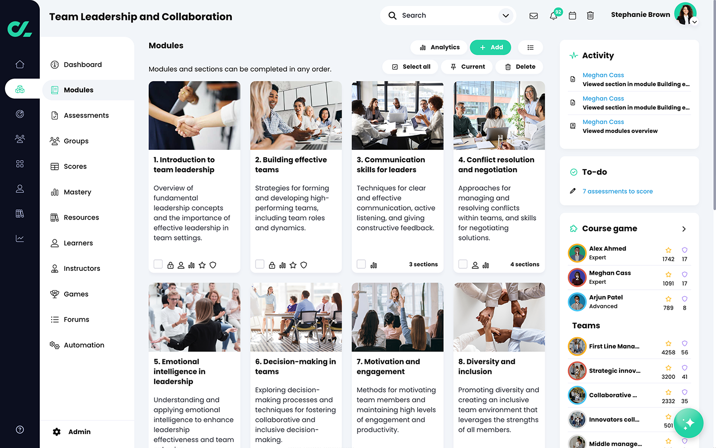 CYPHER Learning Software - Trainer or Instructor View