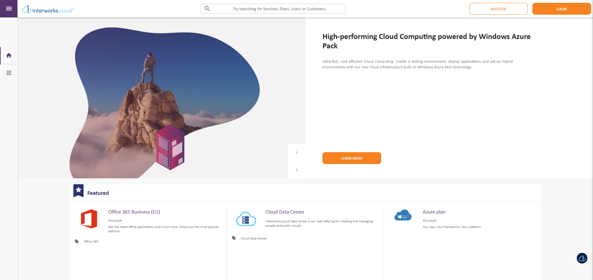 interworks.cloud marketplace homepage