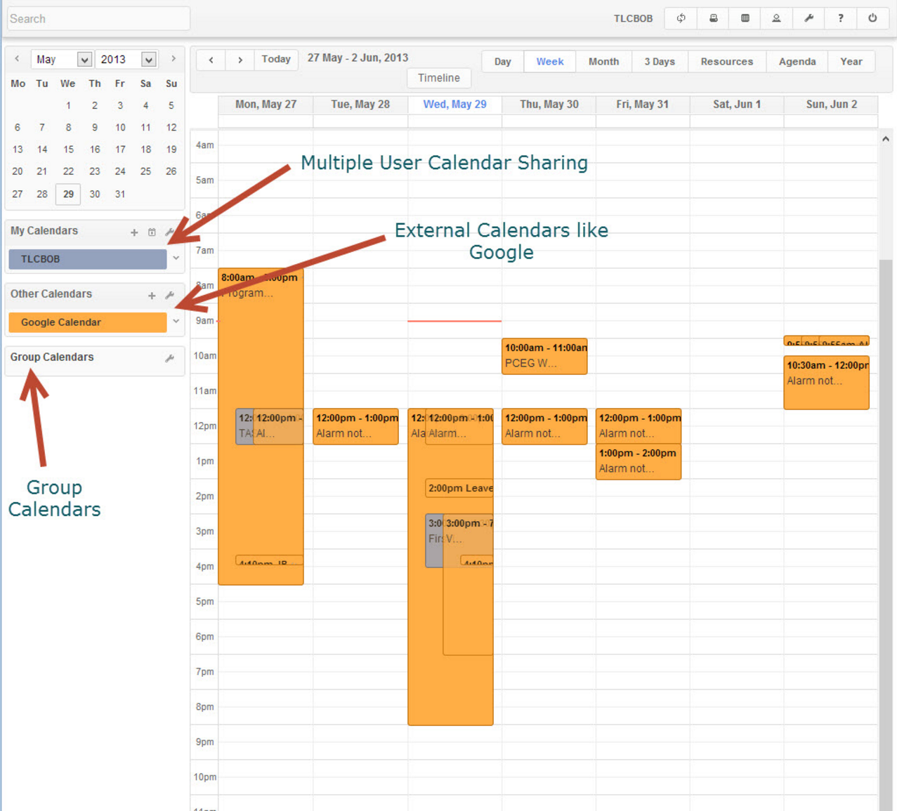 STARS Software - Smart calendar feature allows to view daily activity and appointments scheduled for users