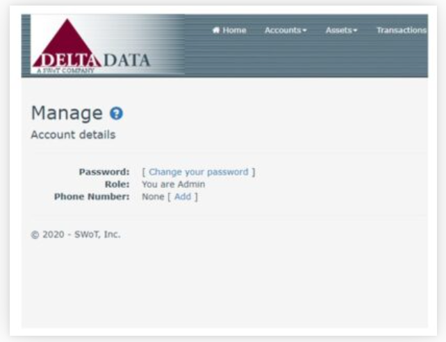 Trust Accountant Cloud screenshot: Trust Accountant Cloud manage passwords