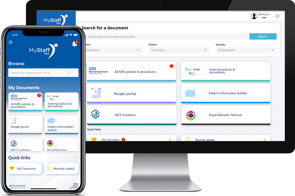 MyStaff app screenshot: MyStaff app document portal