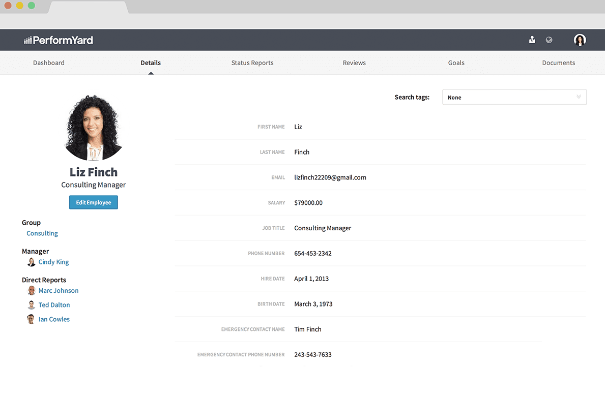 PerformYard Talent Software - Centralize the management of employee data & information