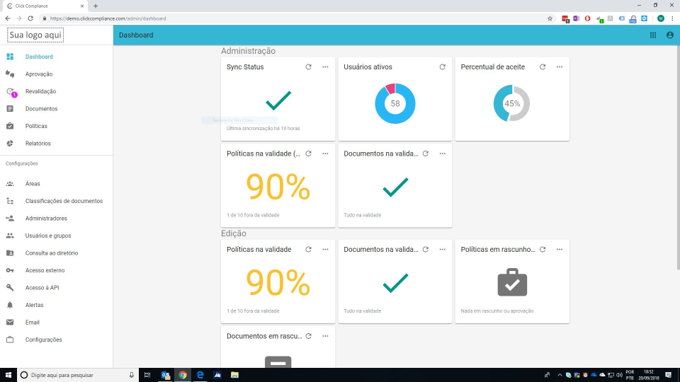 ClickCompliance Software - ClickCompliance admin panel screenshot