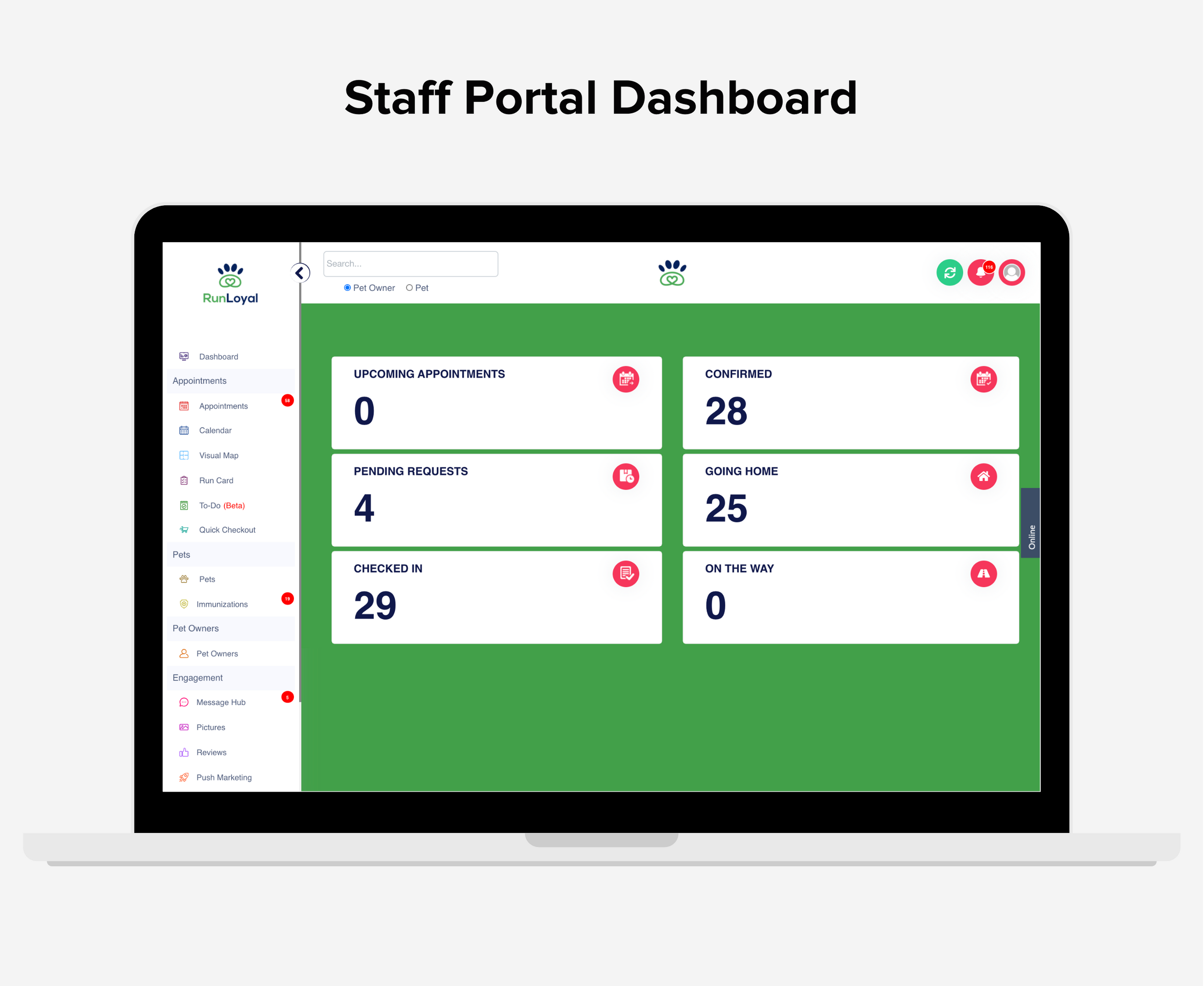 Get your day at a glance with our Portal Dashboard