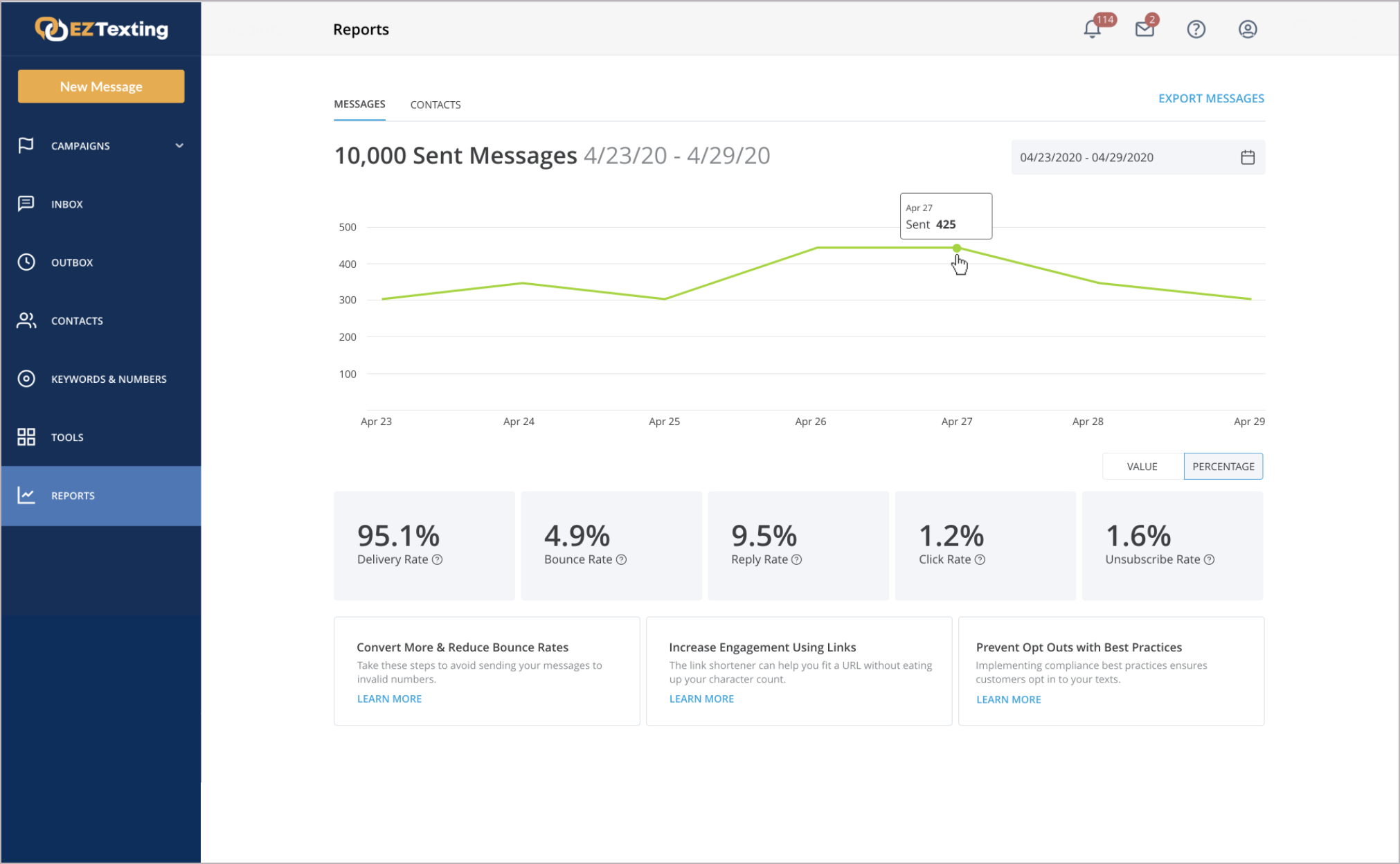 EZ Texting Software - Reports