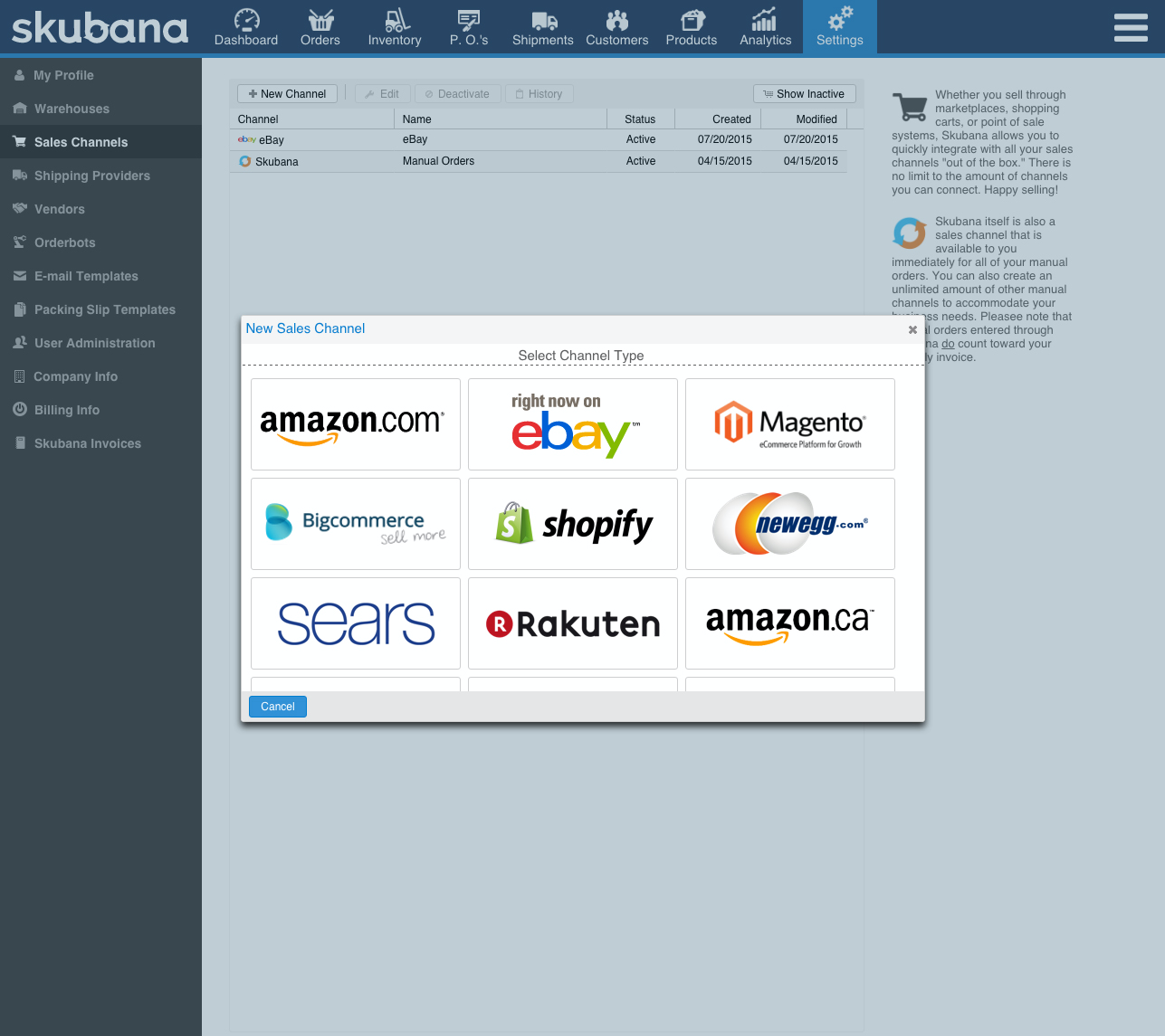 Skubana Software - One-click integration with these marketplaces and many more...