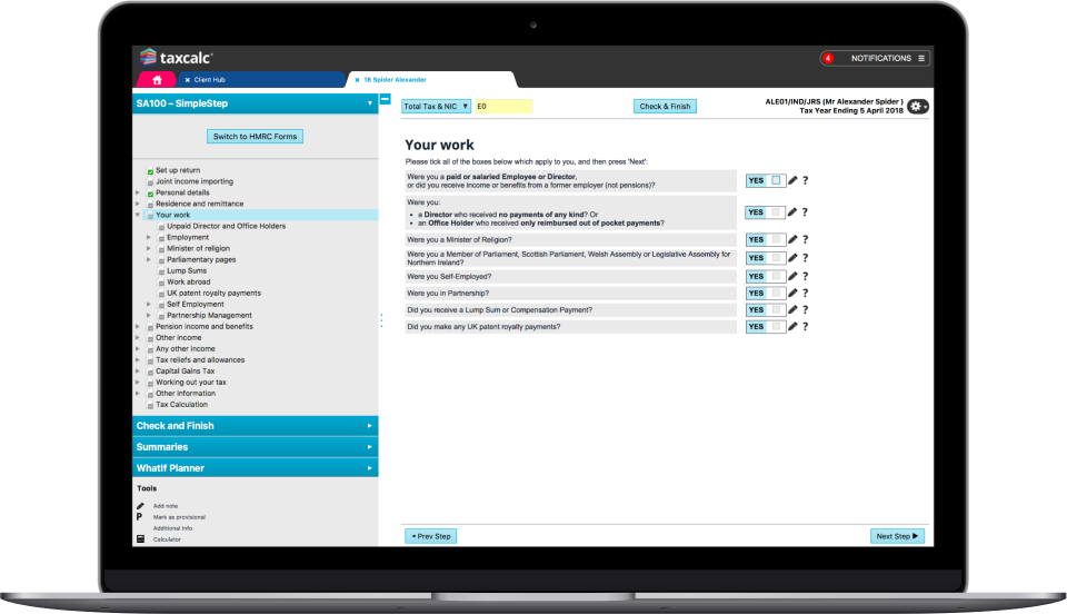 TaxCalc Software - 1