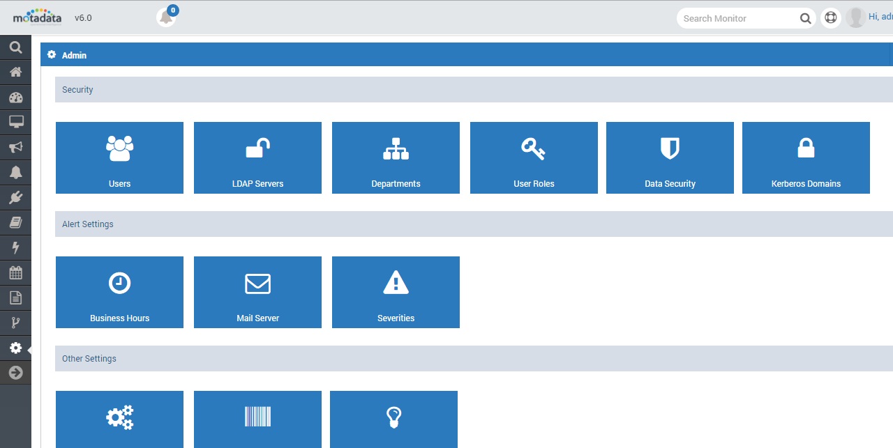 Admin dashboard
