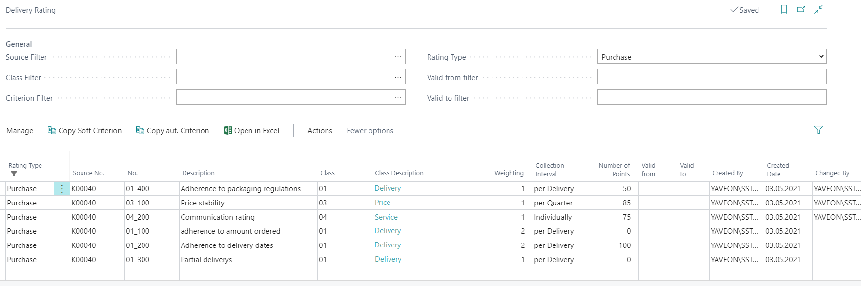 YAVEON ProBatch Software - supplier evaluation