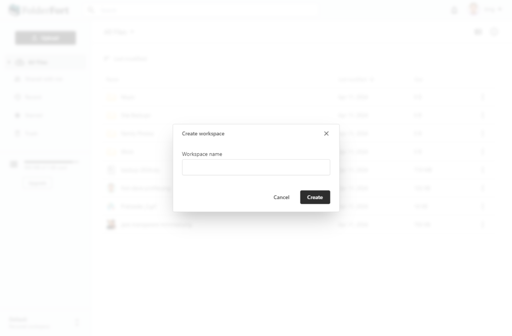 FolderFort screenshot: Folder Fort workspace 