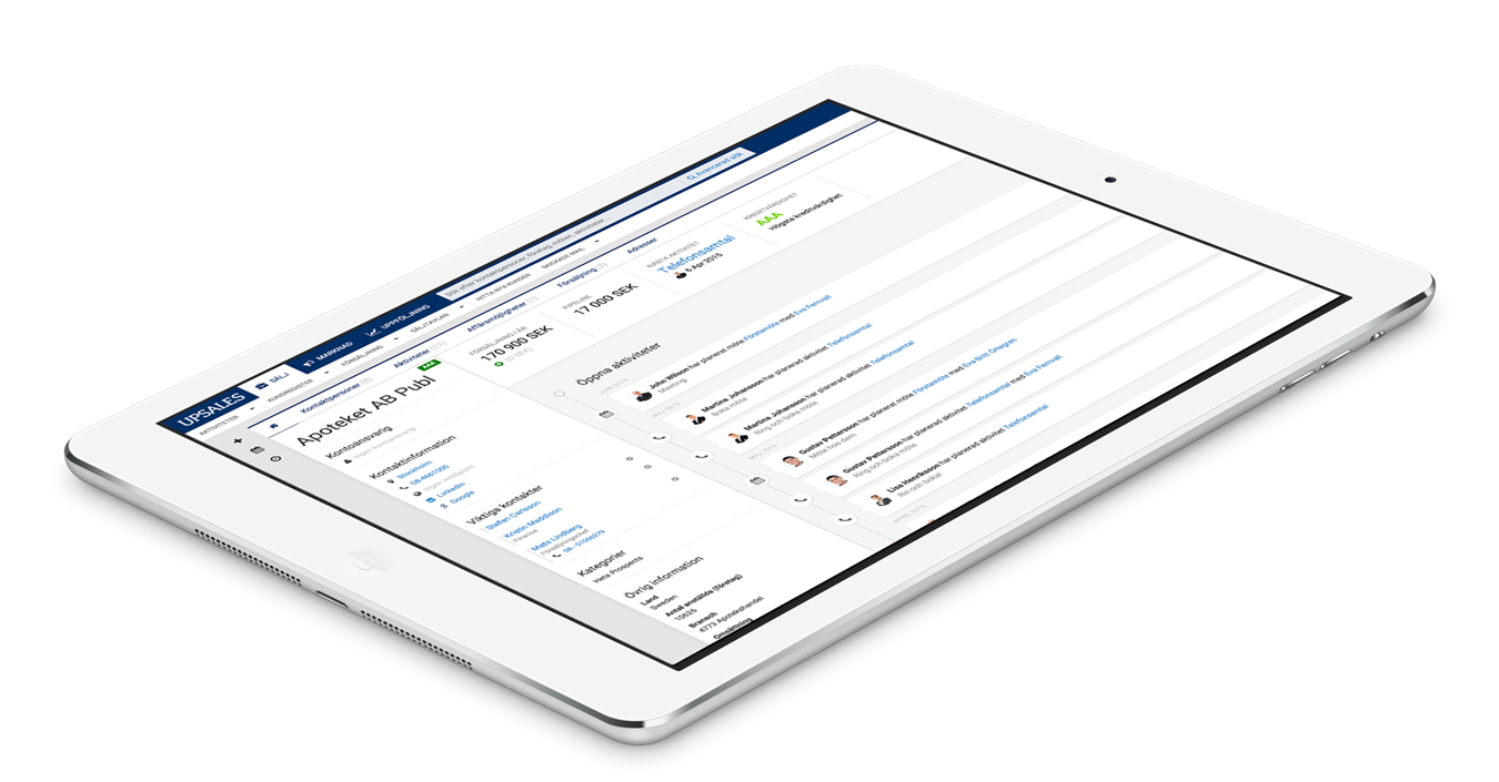 Upsales CRM Software - Sales and marketing, all in one service