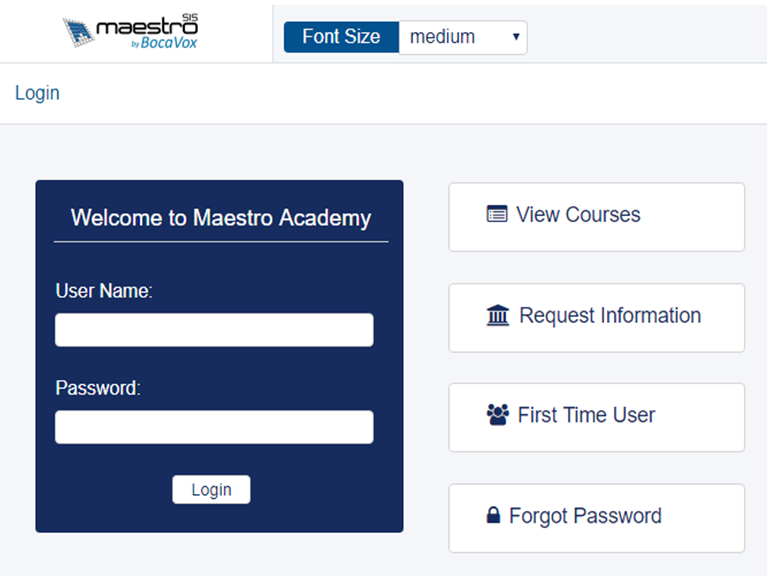 MAESTRO SIS Software - Maestro SIS login screenshot