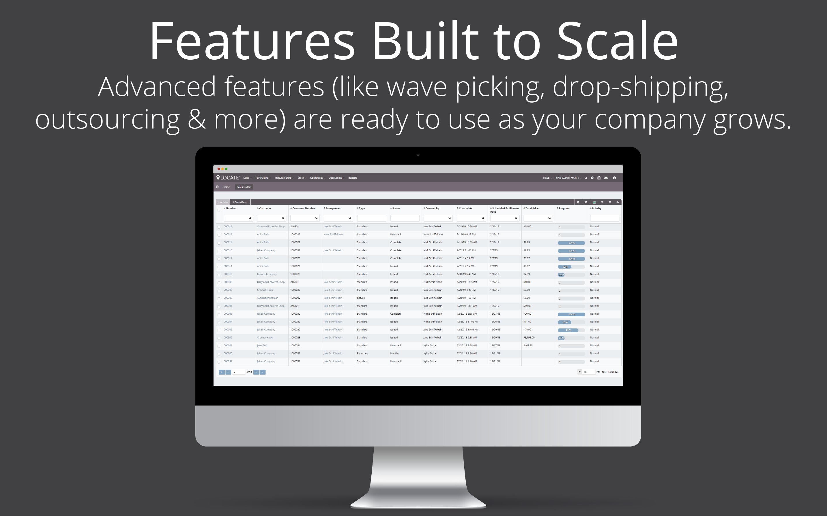 Create picks based on order, customer, part - or build wave picks to move through the warehouse with more efficiency