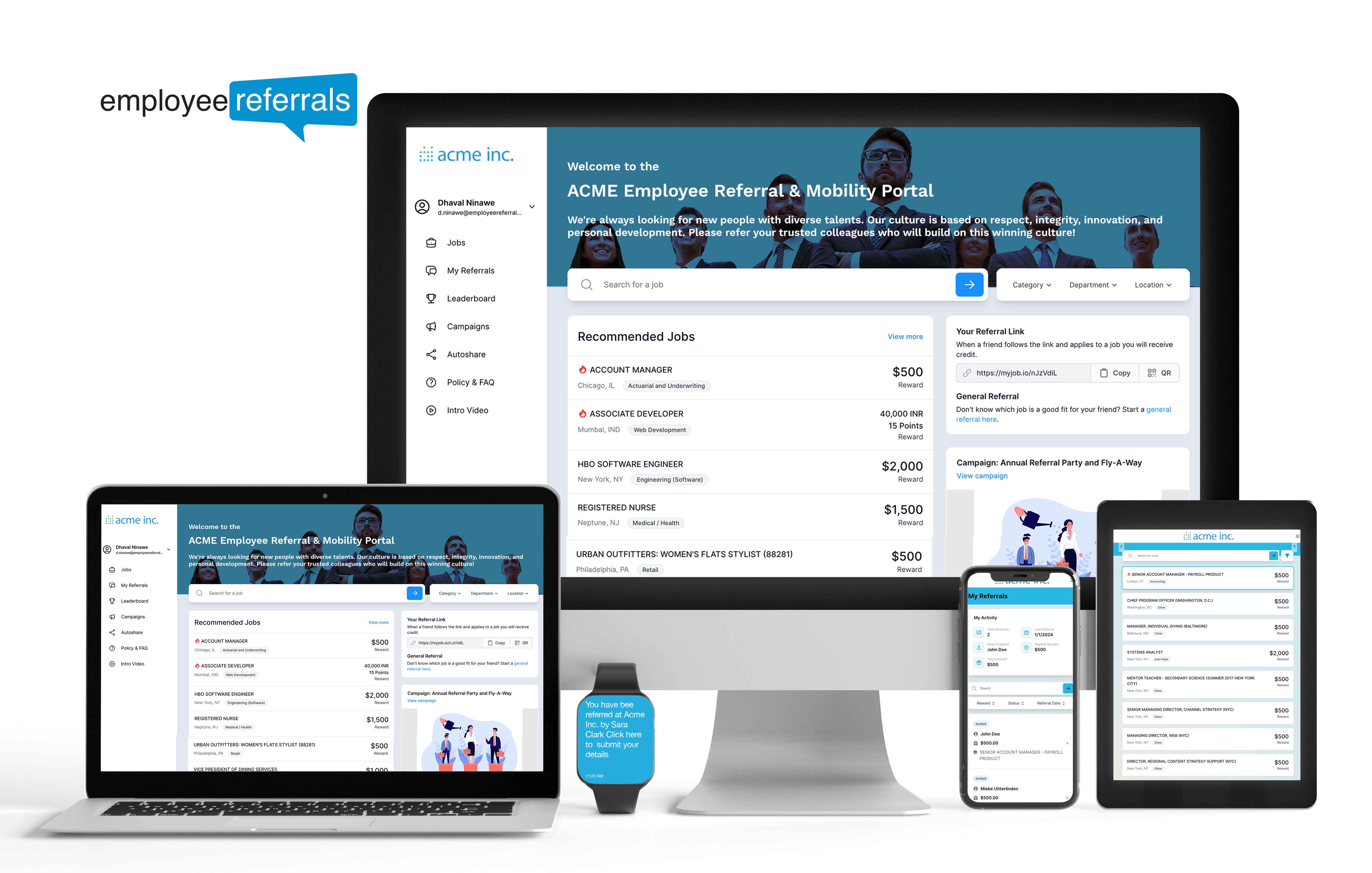 EmployeeReferrals screenshot: Access on any device