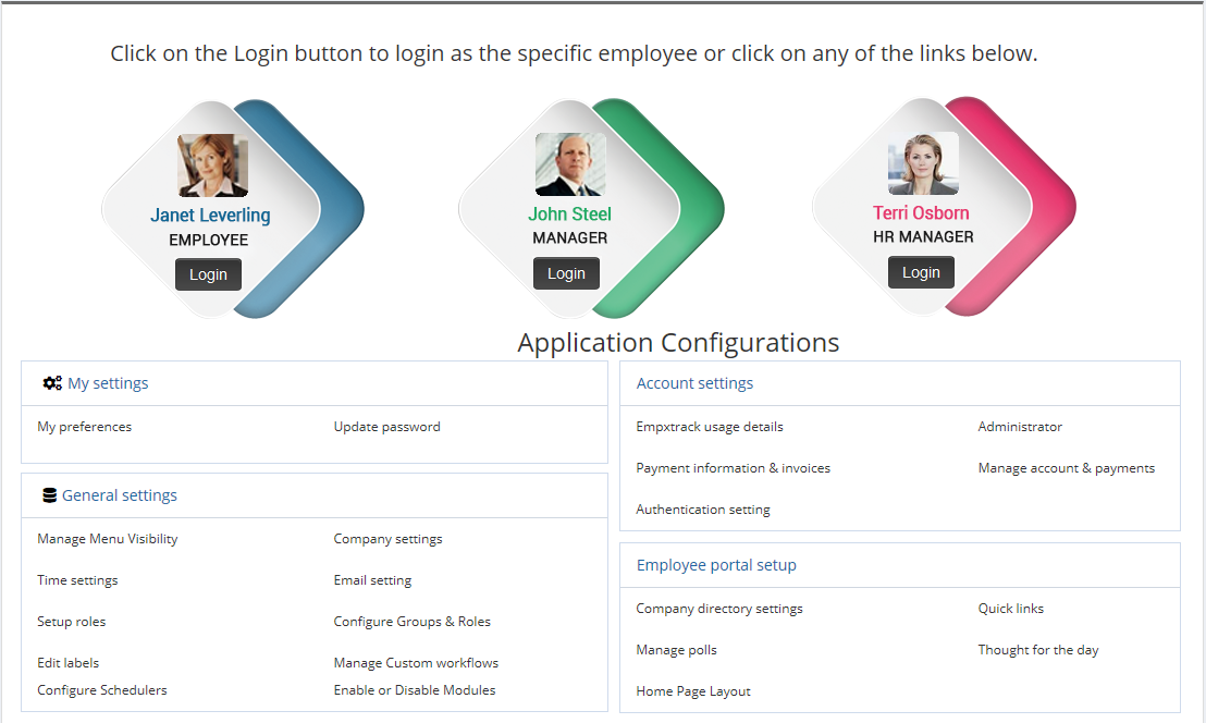 EmpXtrack Software - Empxtrack Application - Login Page for Multiple Roles