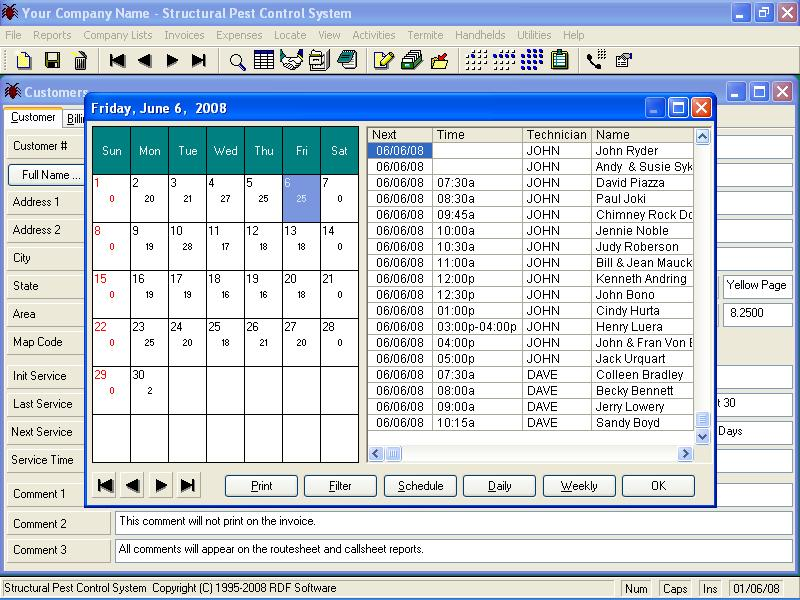 Structural Pest Control System Software - 2