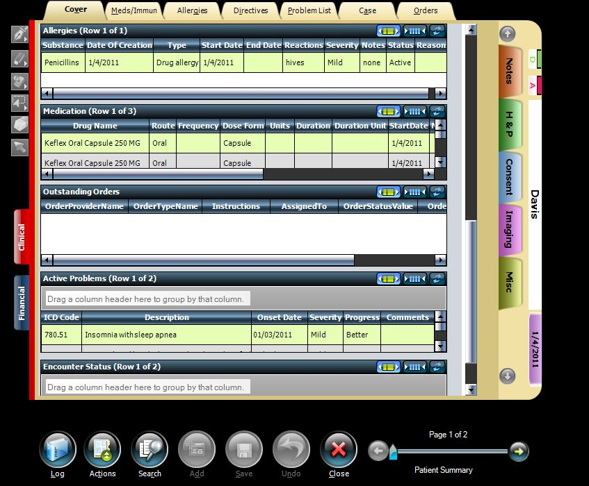 HealthTec Trilogy Software - Clinical summary