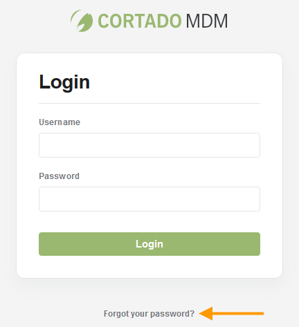 Cortado MDM Software - Cortado MDM login