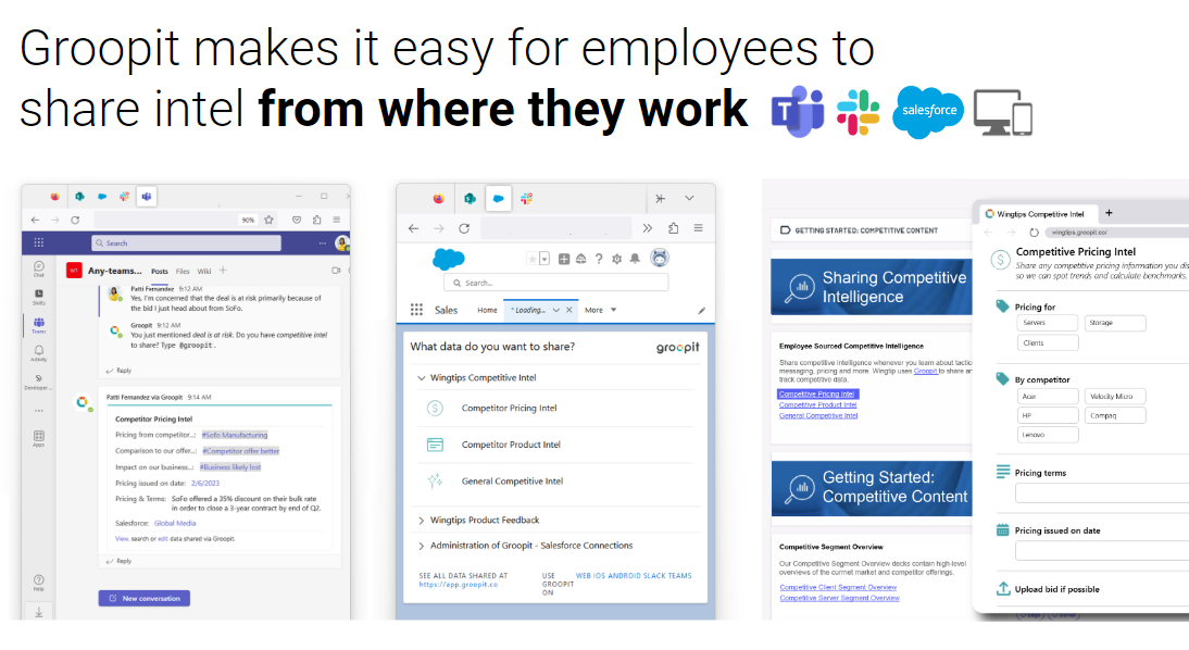 Groopit makes it easy for employees to share intel from where they work