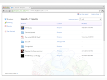 Dropbox Business Software - In-app search tool to locate files