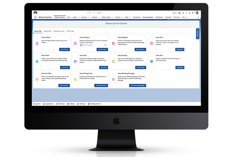 Mission Control Software - This is your gateway to the Project Management Command Center that allows quick launch access to any aspect of your project data