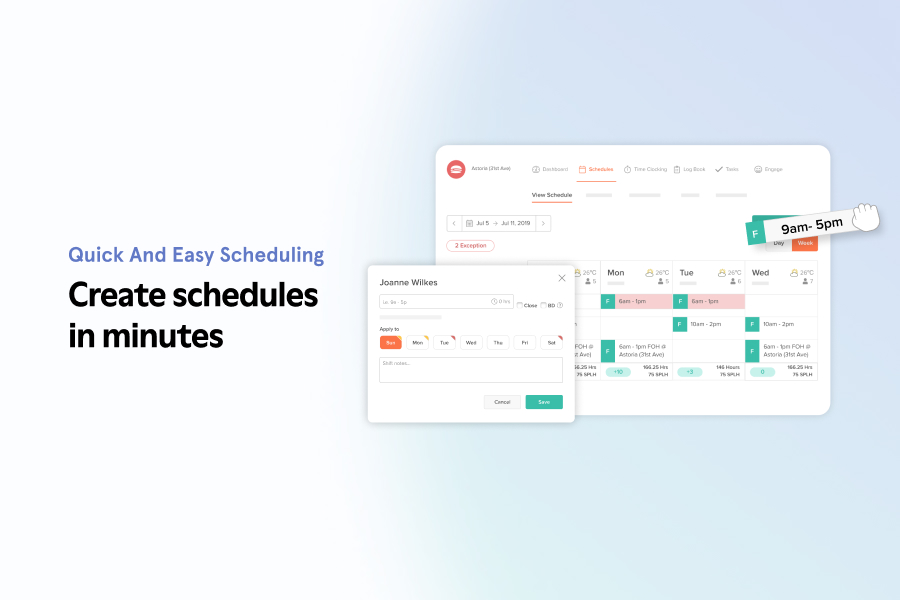 Easily build employee schedules