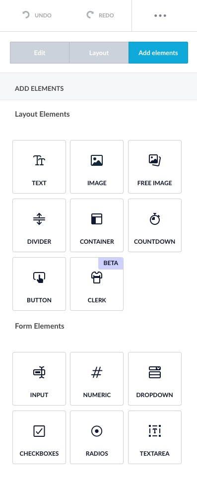 Sleeknote layout elements