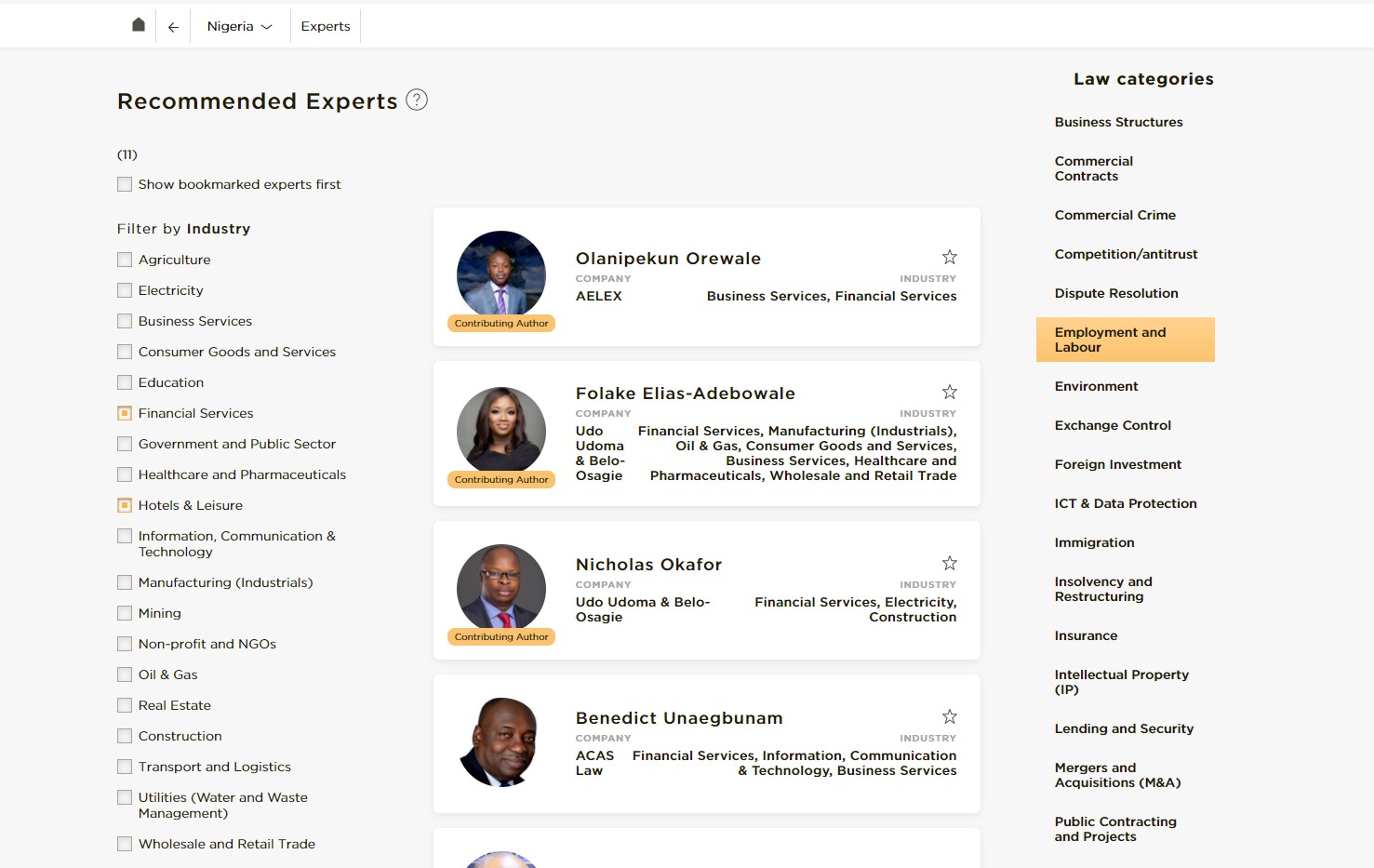 Detailed profiles of lawyers across Africa