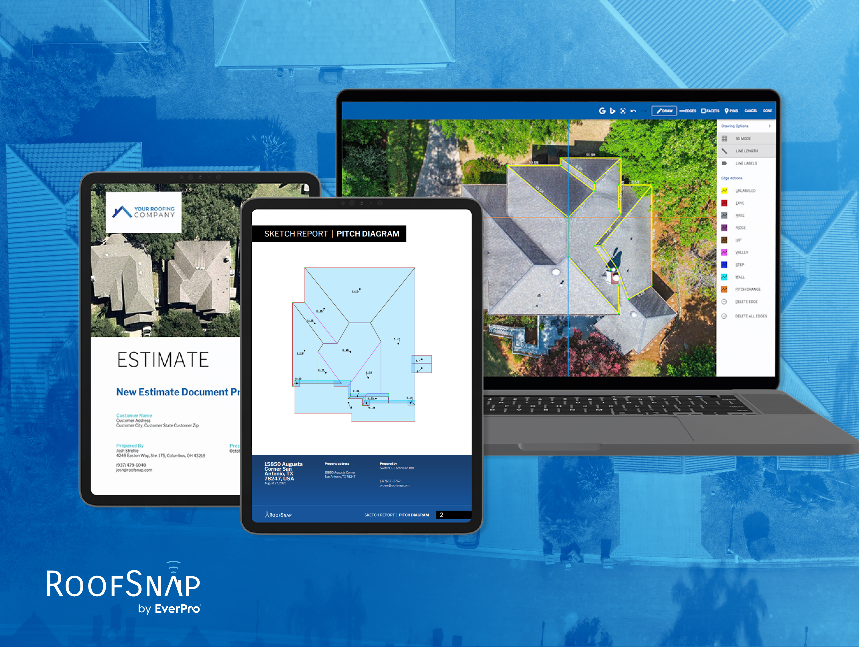 RoofSnap screenshot: Measurement Suite
