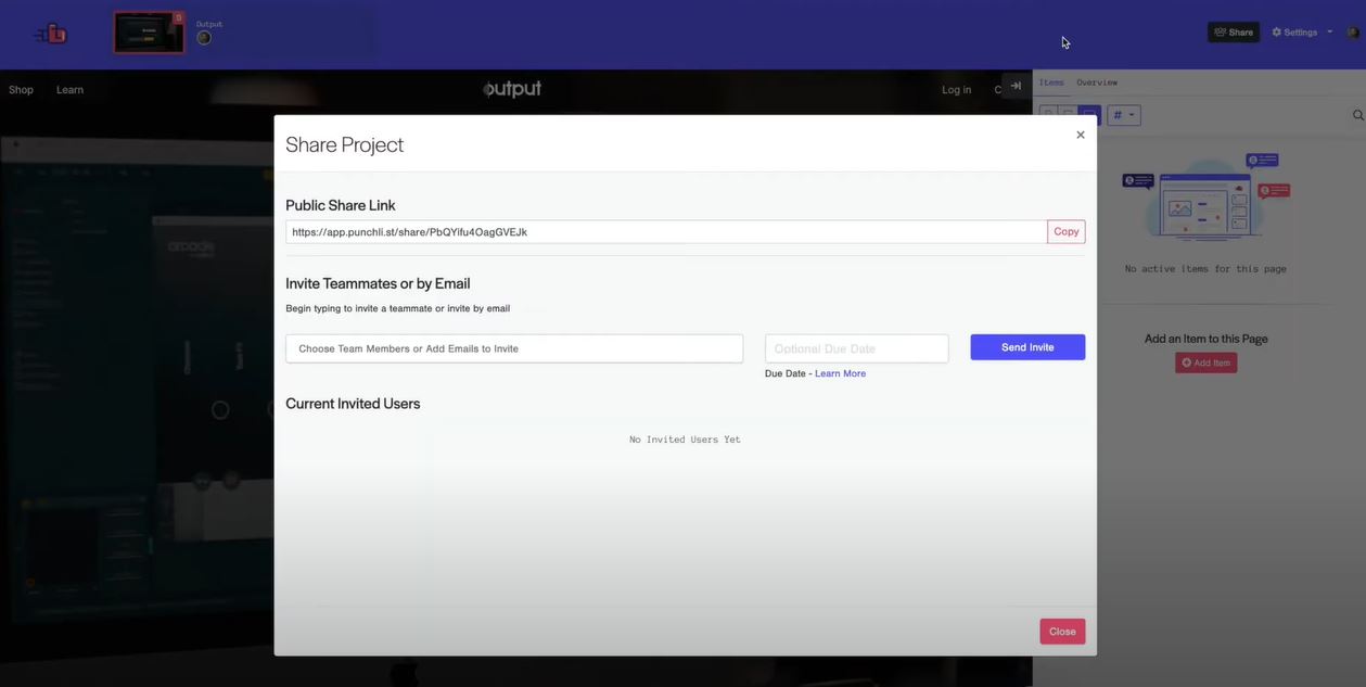 Punchlist screenshot: Punchlist share projects