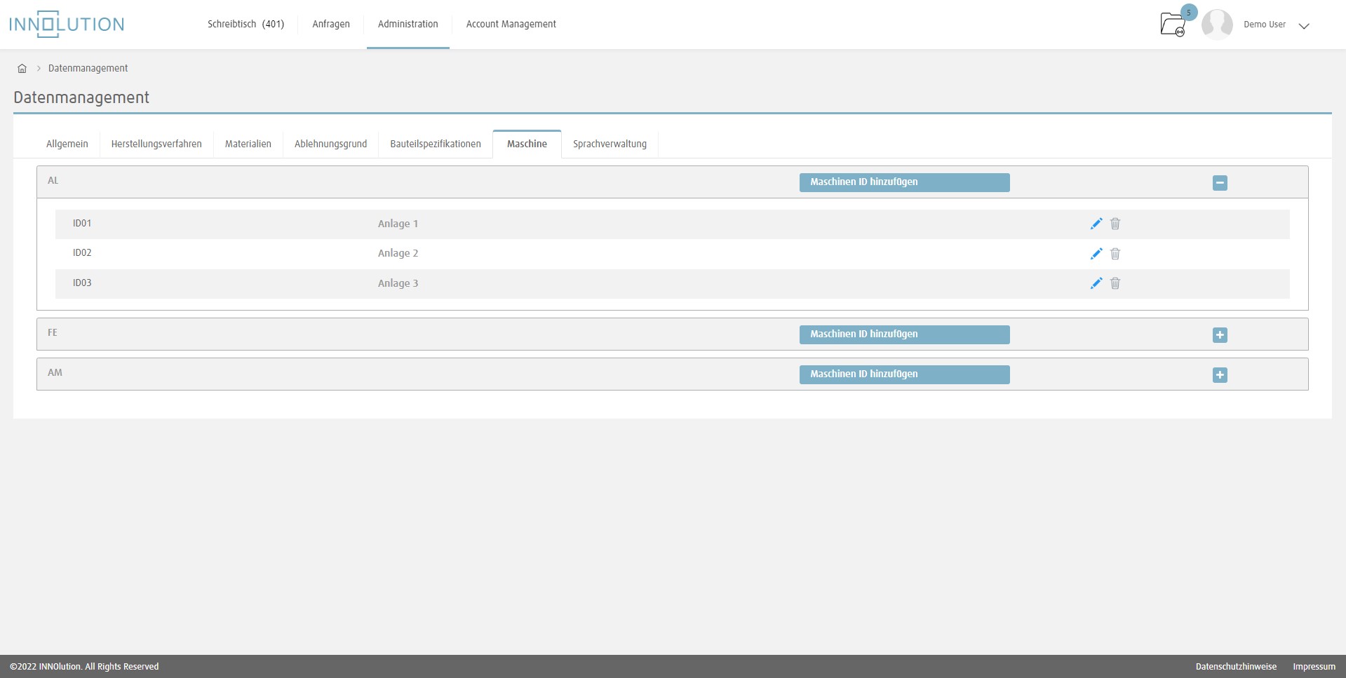 Prolution screenshot: Prolution user interface