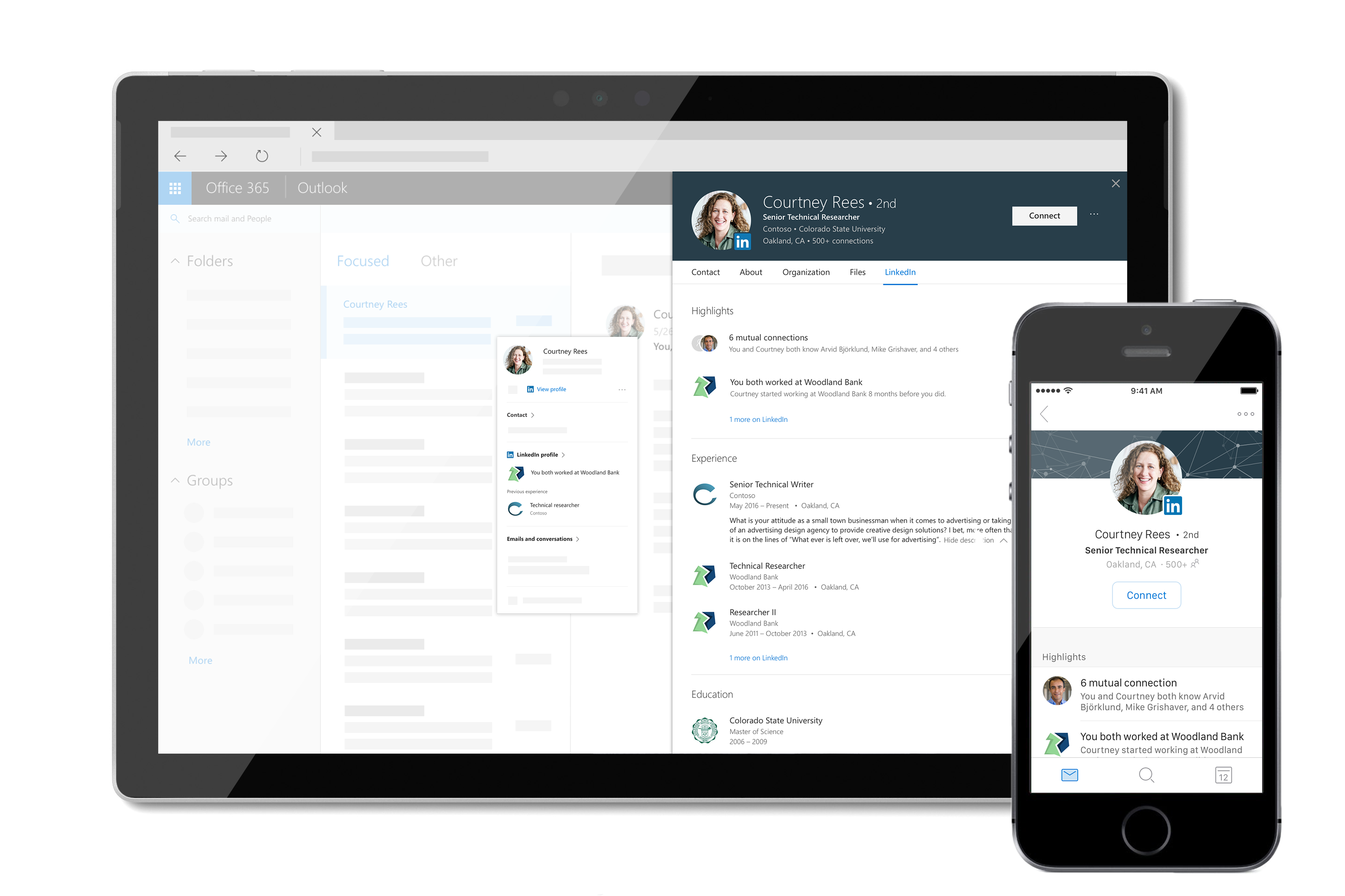 LinkedIn for Business Software - LinkedIn offers integration with the Profile Card in Office 365