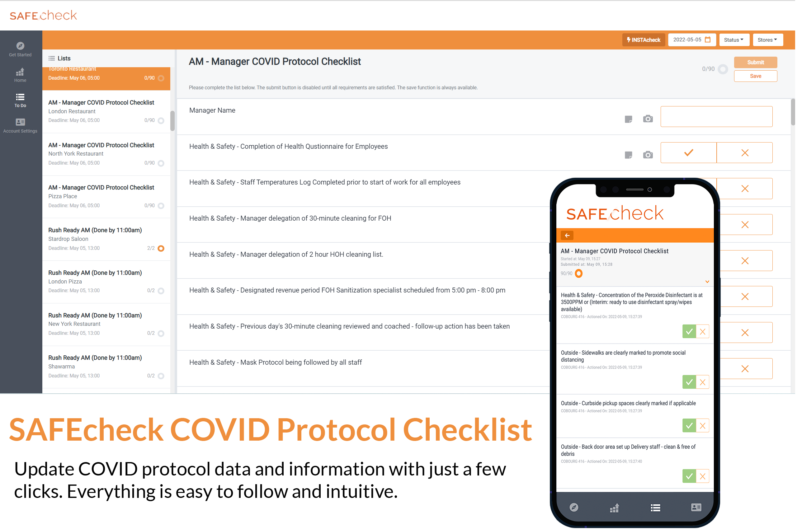 SAFEcheck Covid Protocol Checklist