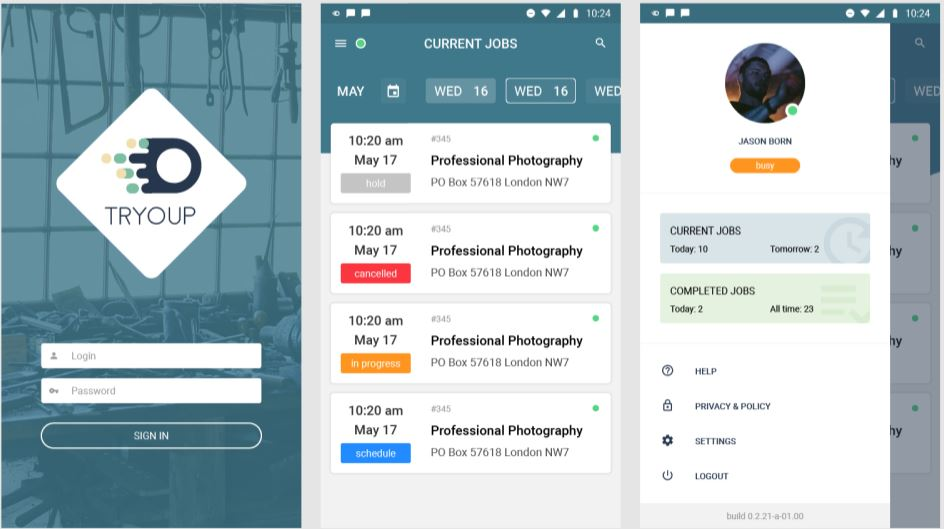 Tryoup Software - Tryoup mobile app
