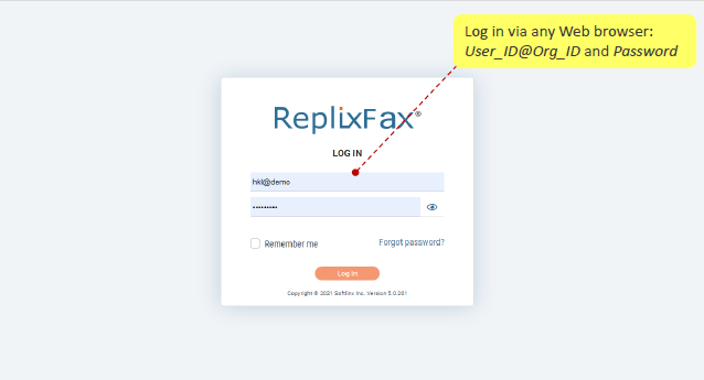 ReplixFax Software - Login to ReplixFax