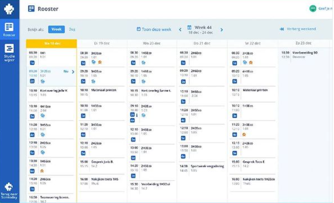 Somtoday Software - Scheduling feature