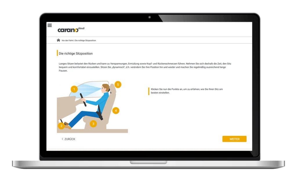CaranoCloud screenshot: CaranoCloud e-learning course